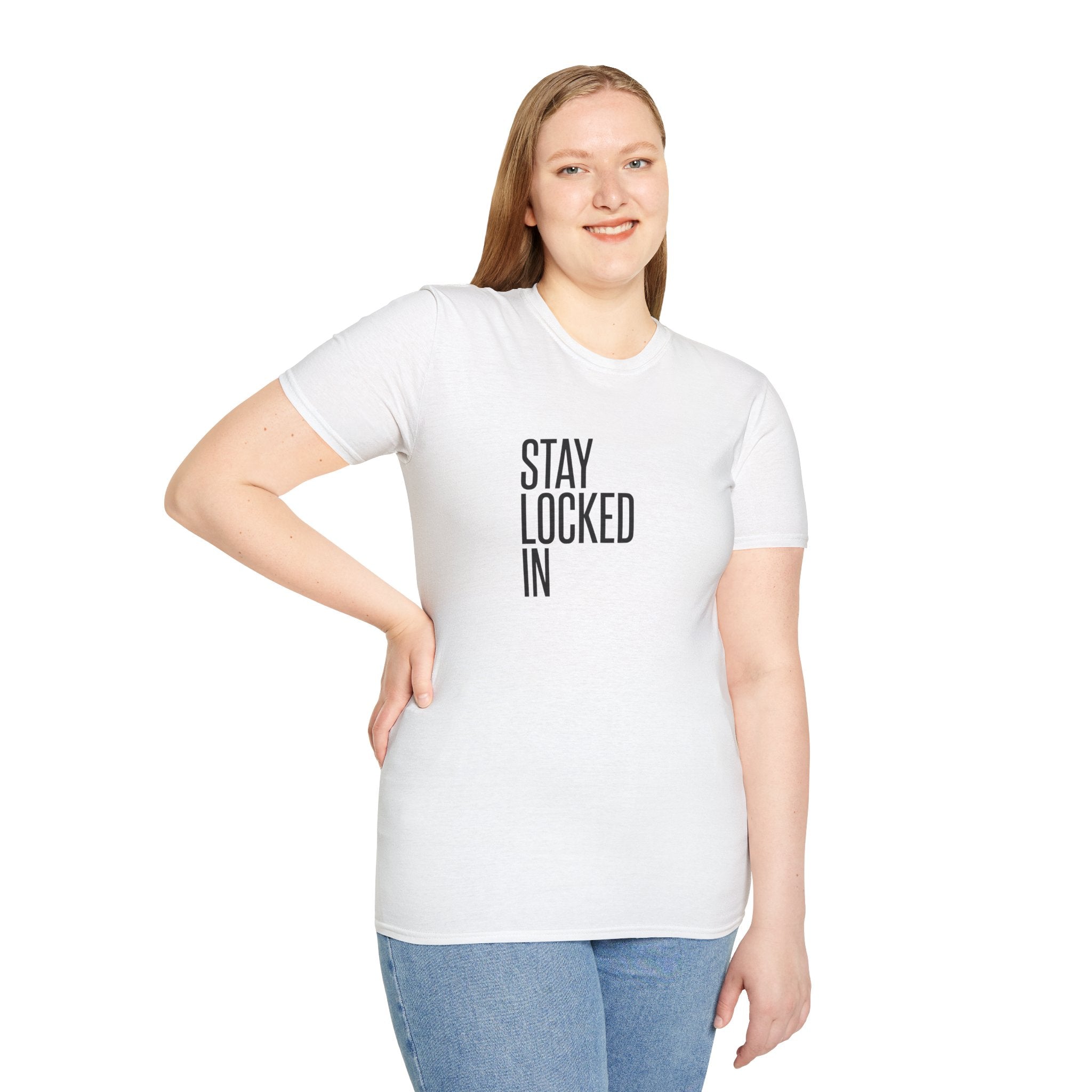 Stay Locked In T‑Shirt — Minimal Motivational Tee