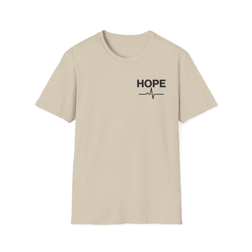 Hope T-Shirt with Heartbeat EKG Design - Inspirational Casual Tee