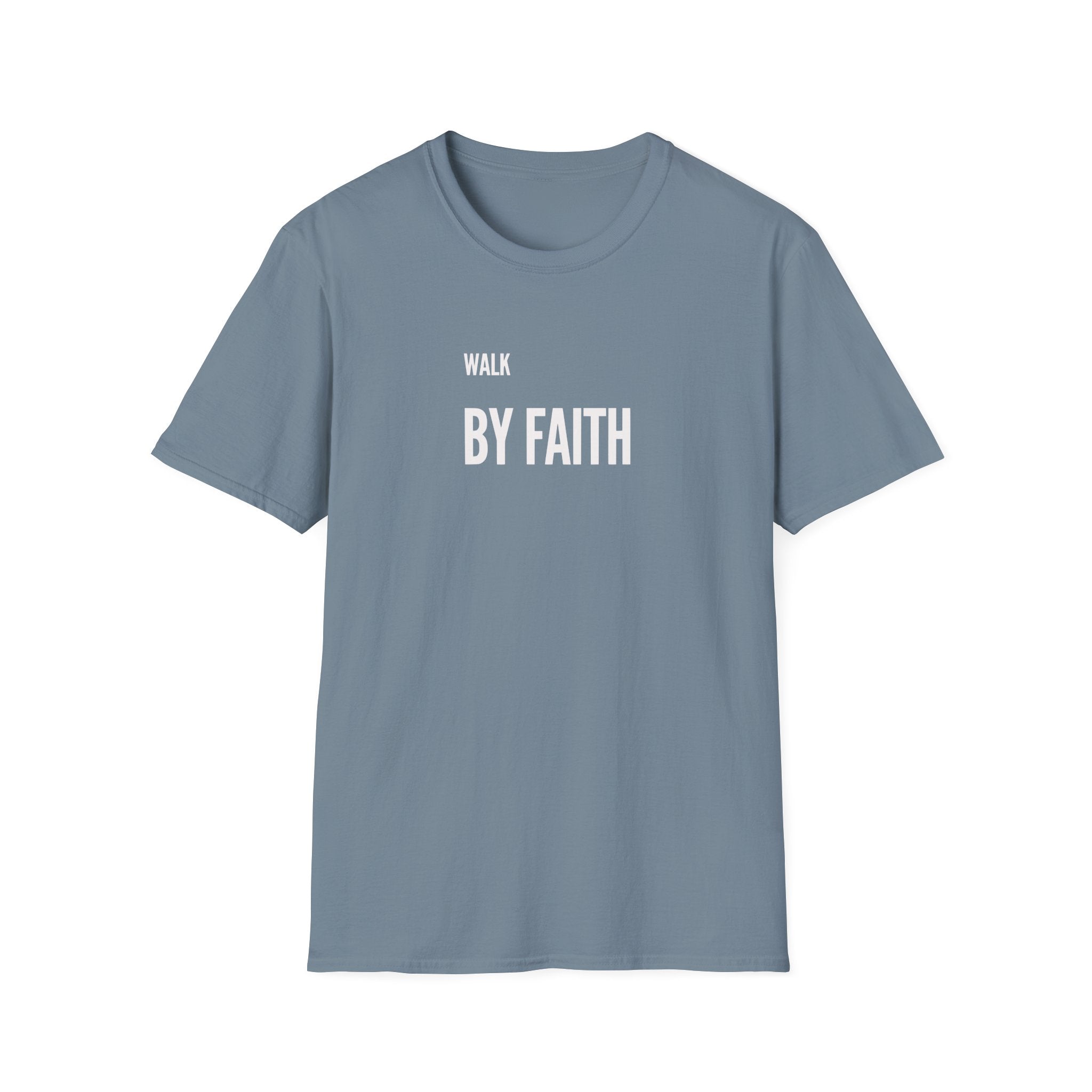 Walk By Faith T-Shirt — Minimal Christian Inspirational Tee
