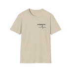 Strength Heartbeat Tee — Minimal Inspirational Chest Print T-Shirt