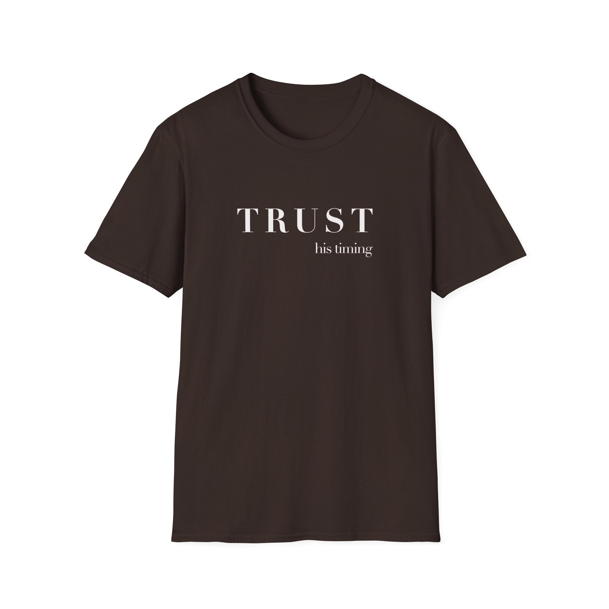 T-Shirt — "TRUST His timing" Minimal Inspirational Tee