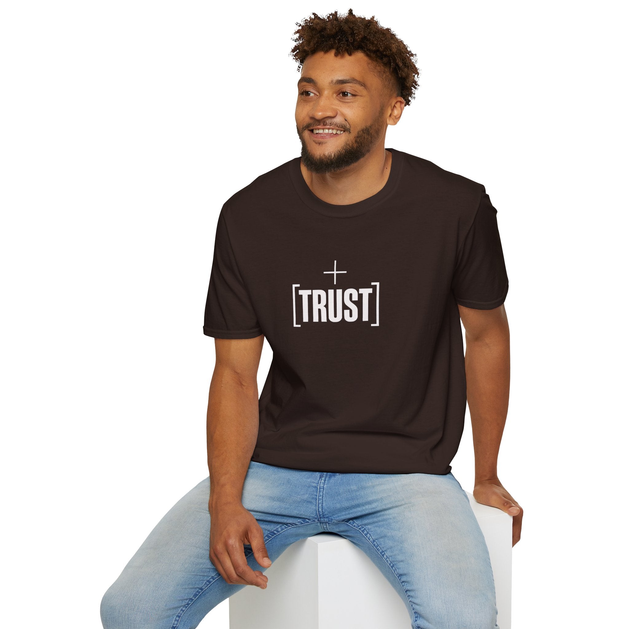 Trust Minimalist T‑Shirt — Simple Cross & [TRUST] Graphic