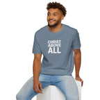 Christian T-Shirt — "Christ Above All" Minimal Faith Tee