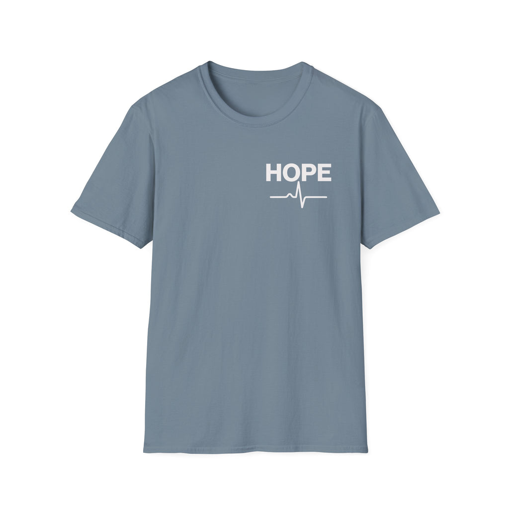 Hope T-Shirt with Heartbeat EKG Design - Inspirational Casual Tee