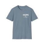 Hope T-Shirt with Heartbeat EKG Design - Inspirational Casual Tee