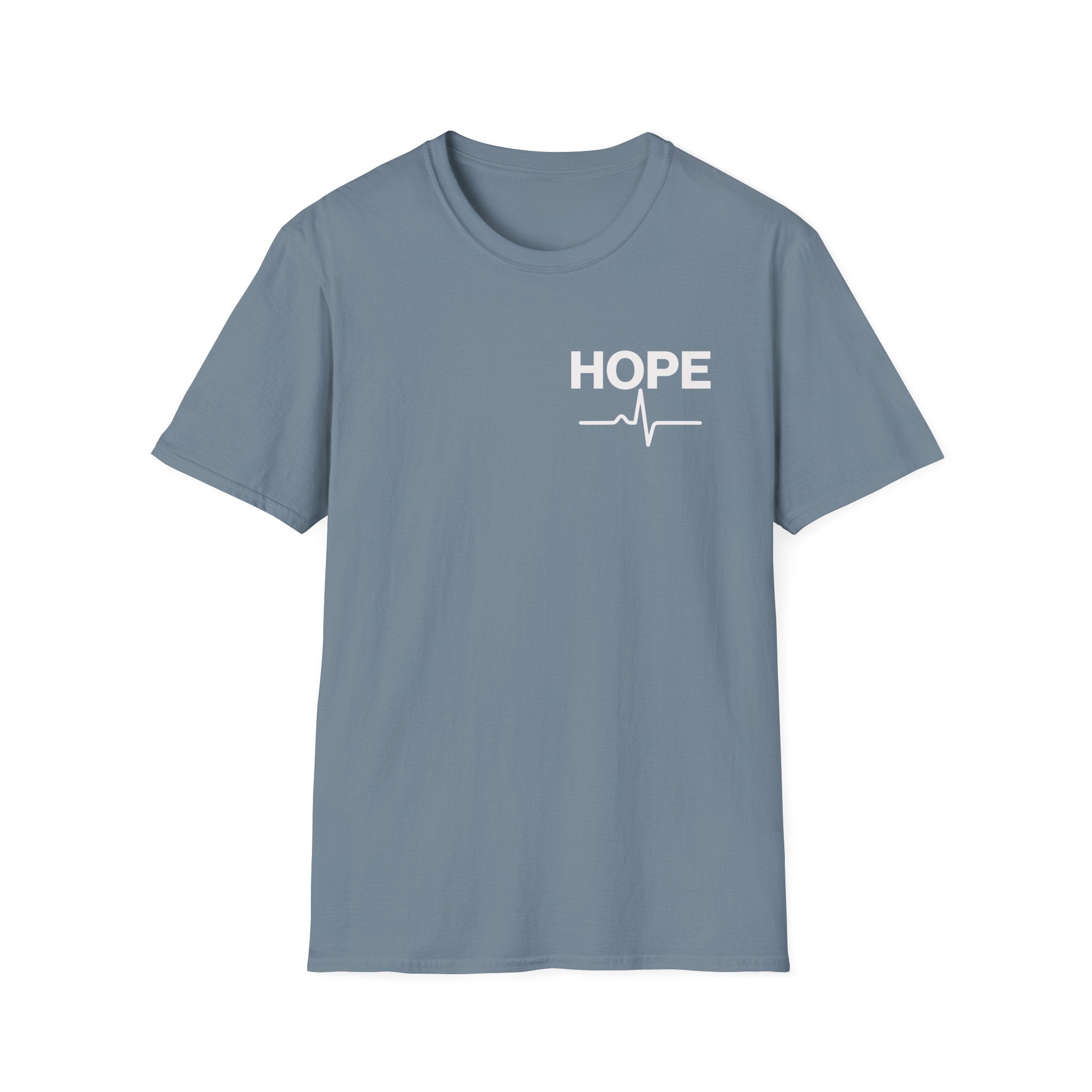 Hope T-Shirt with Heartbeat EKG Design - Inspirational Casual Tee