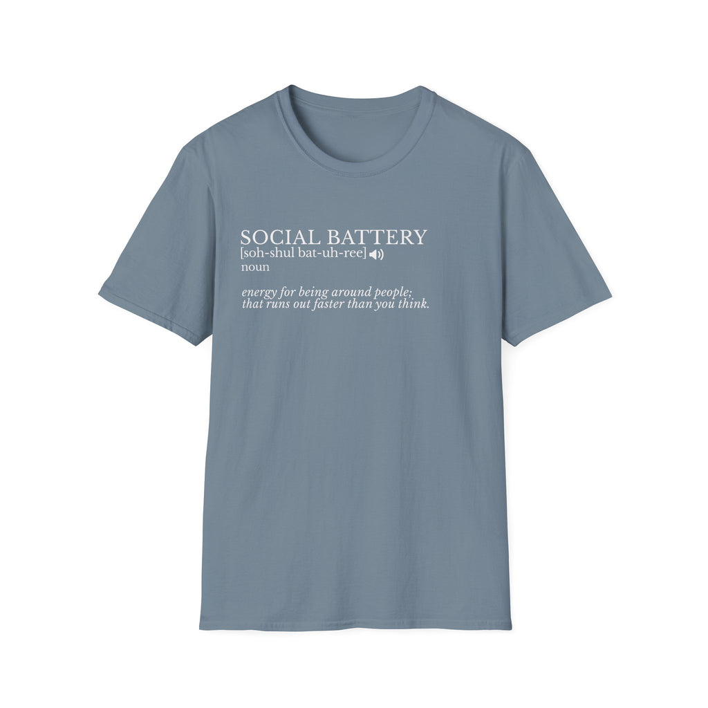 Social Battery Definition T-Shirt — Introvert Humor Tee
