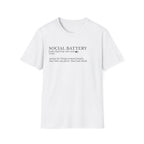 Social Battery Definition T-Shirt — Introvert Humor Tee