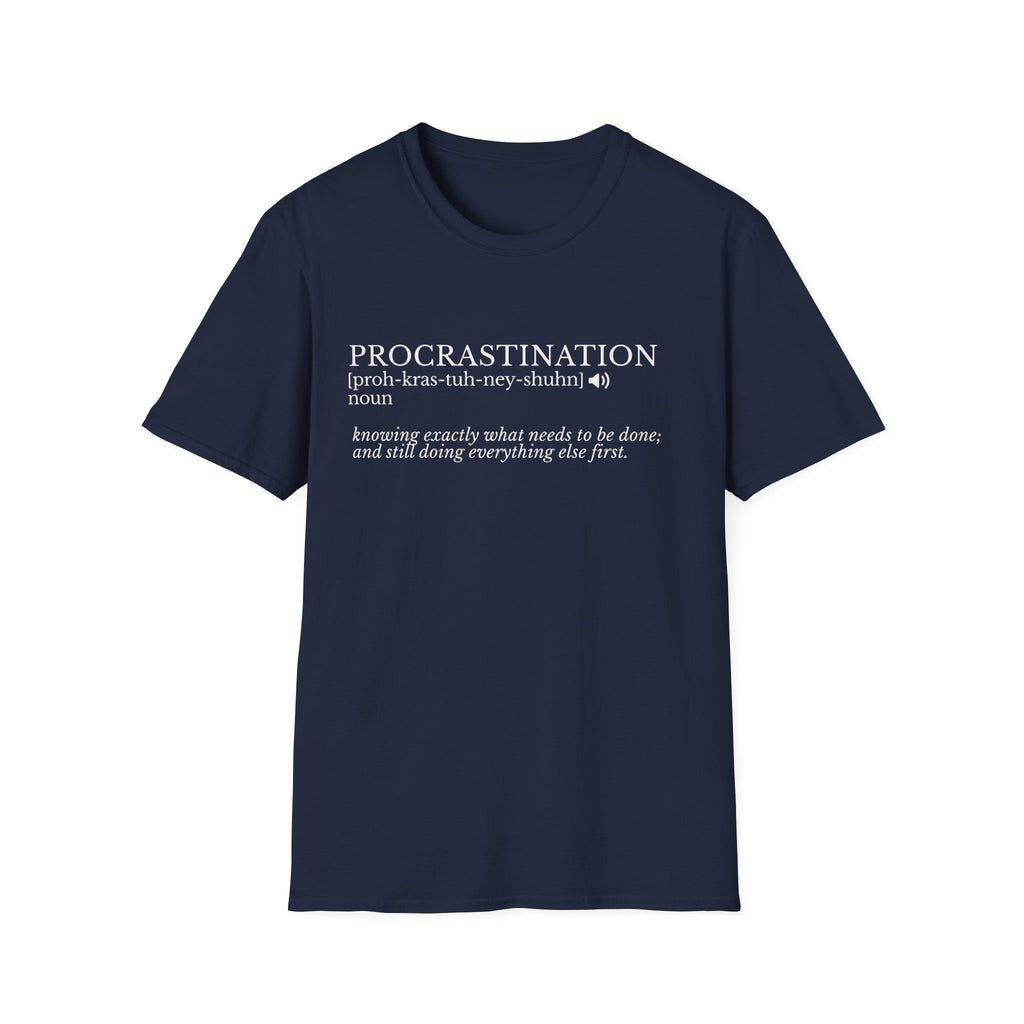 Procrastination Definition T-Shirt – Funny Dictionary Shirt for Students & Work