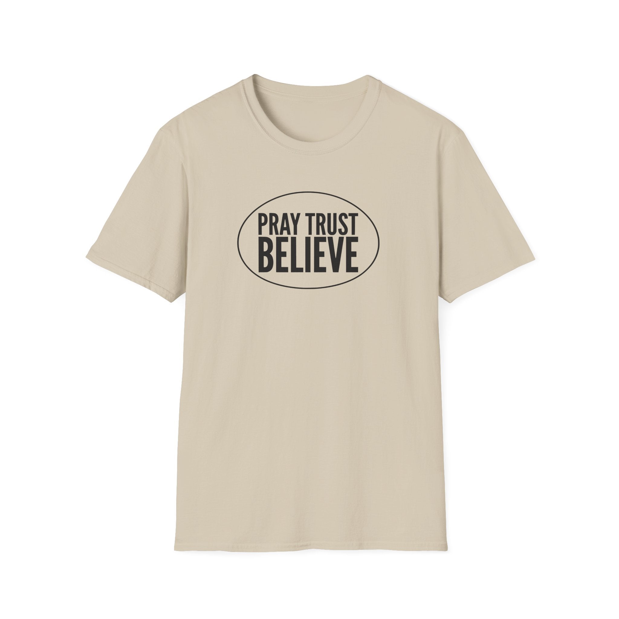 Believe Faith T-Shirt - "Pray Trust Believe" Inspirational Christian Tee