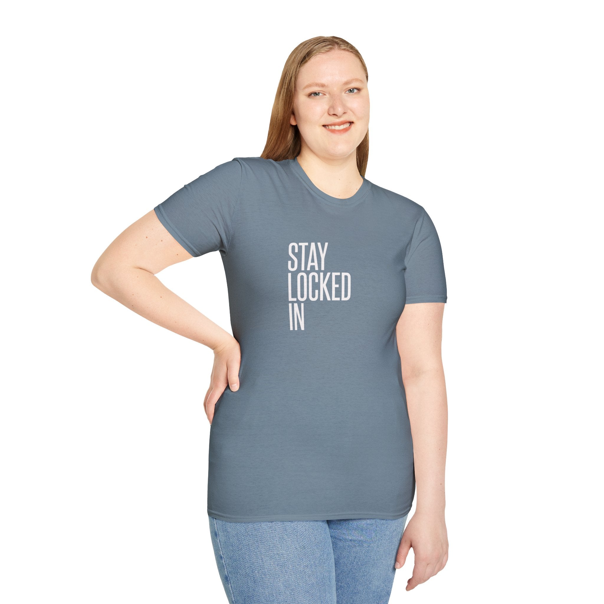 Stay Locked In T‑Shirt — Minimal Motivational Tee