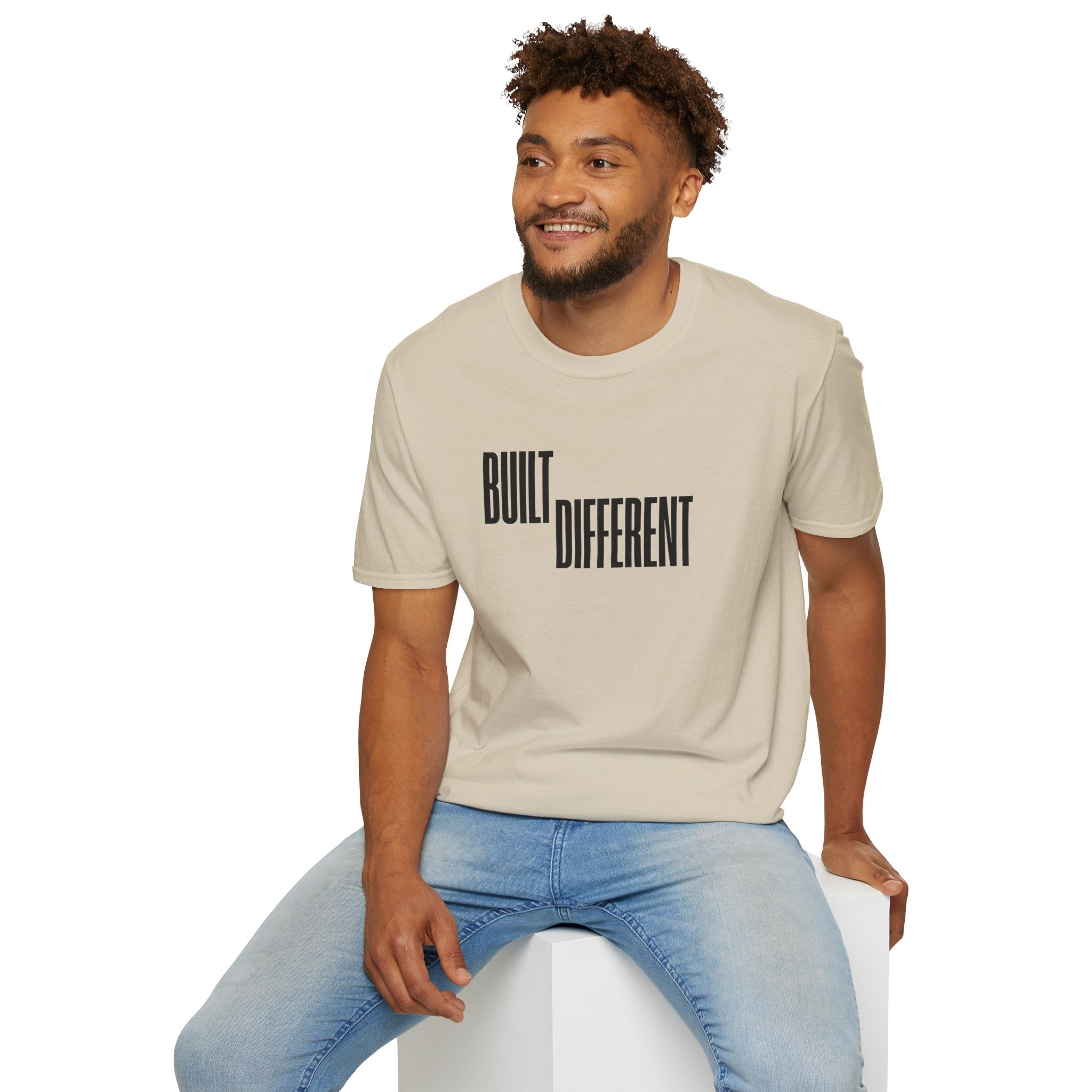 T-Shirt — "Built Different" Minimal Graphic Tee