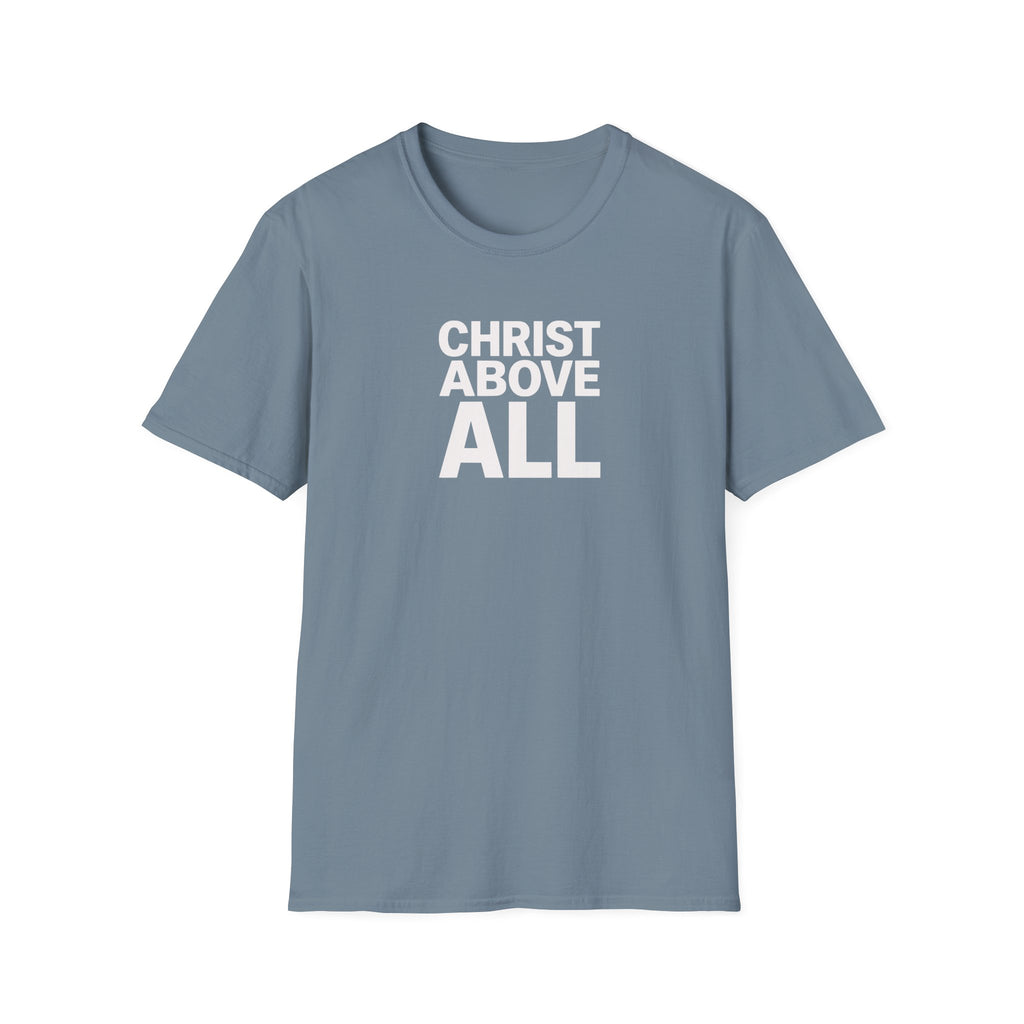 Christian T-Shirt — "Christ Above All" Minimal Faith Tee