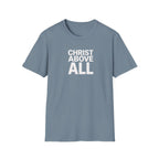 Christian T-Shirt — "Christ Above All" Minimal Faith Tee