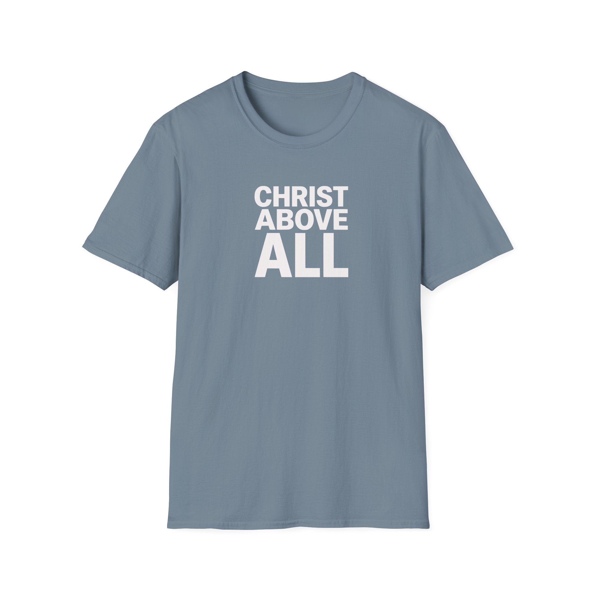 Christian T-Shirt — "Christ Above All" Minimal Faith Tee