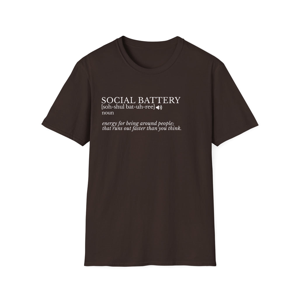 Social Battery Definition T-Shirt — Introvert Humor Tee