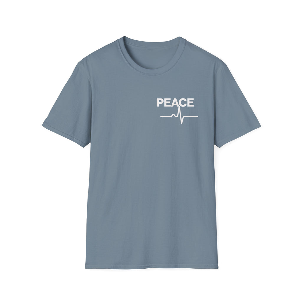Peace Heartbeat T-Shirt — Minimalist Chest Graphic Tee