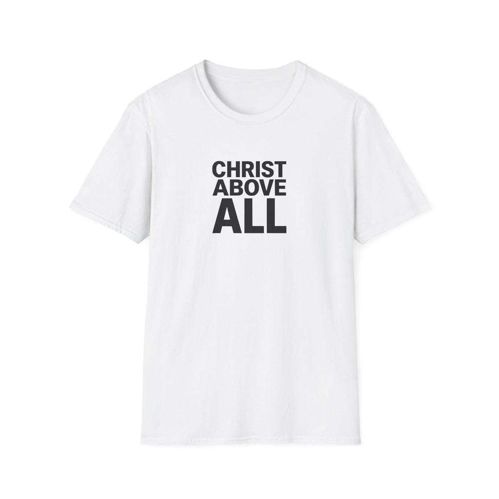 Christian T-Shirt — "Christ Above All" Minimal Faith Tee