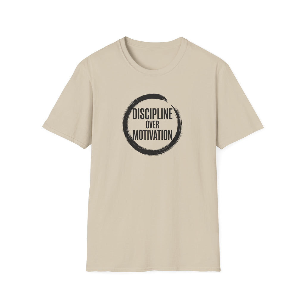 Discipline Over Motivation T-Shirt — Minimal Motivational Fitness Tee