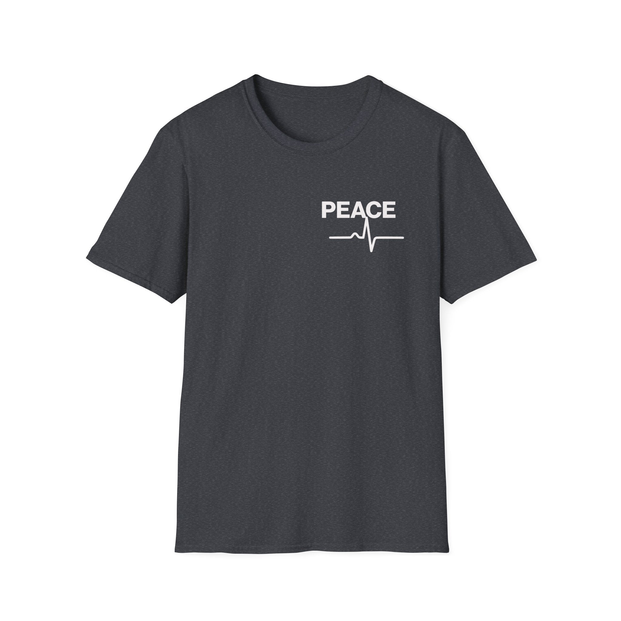 Peace Heartbeat T-Shirt — Minimalist Chest Graphic Tee