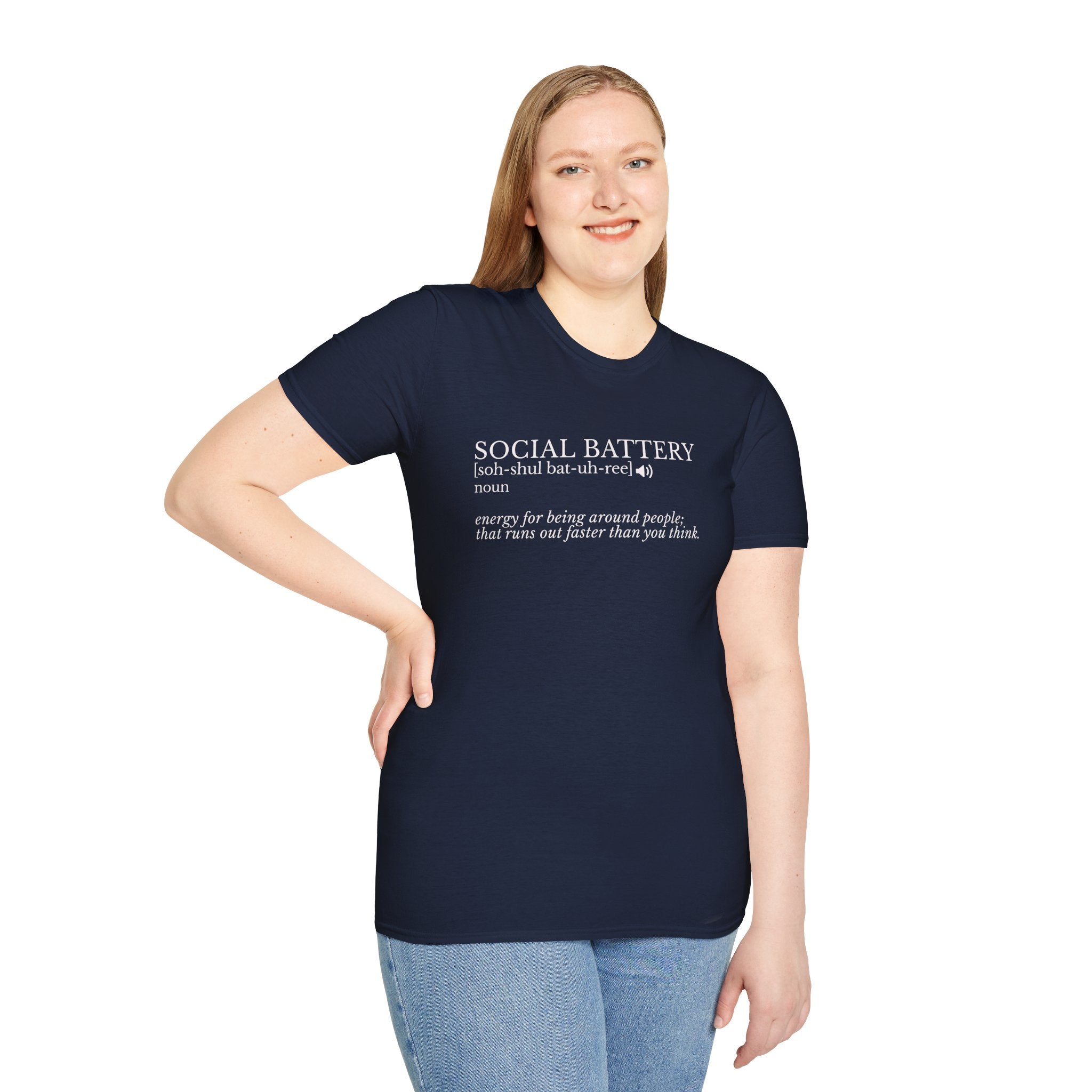Social Battery Definition T-Shirt — Introvert Humor Tee