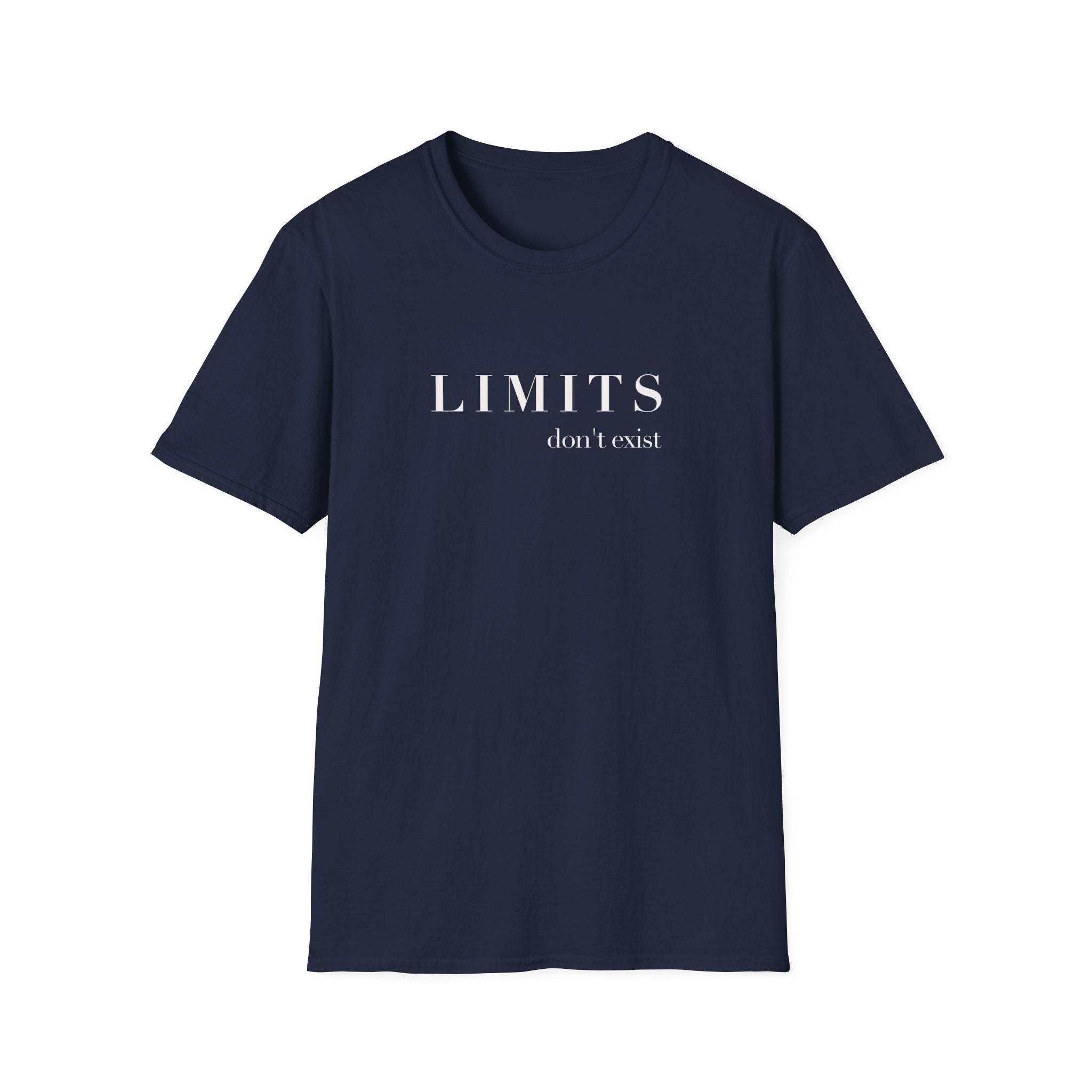 Limits Don’t Exist Tee — Minimal Motivational Graphic T-Shirt
