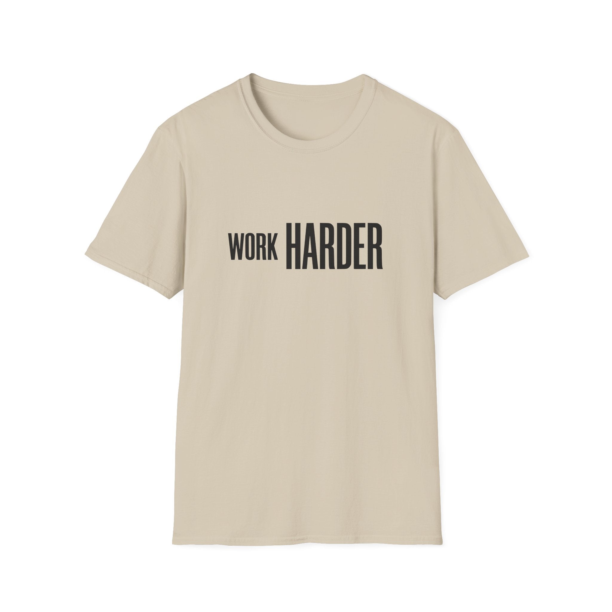 Work Harder T-Shirt — Minimal Motivational Fitness & Productivity Tee