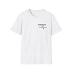 Strength Heartbeat Tee — Minimal Inspirational Chest Print T-Shirt