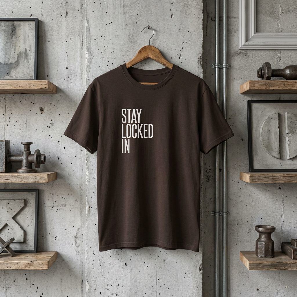 Stay Locked In T‑Shirt — Minimal Motivational Tee