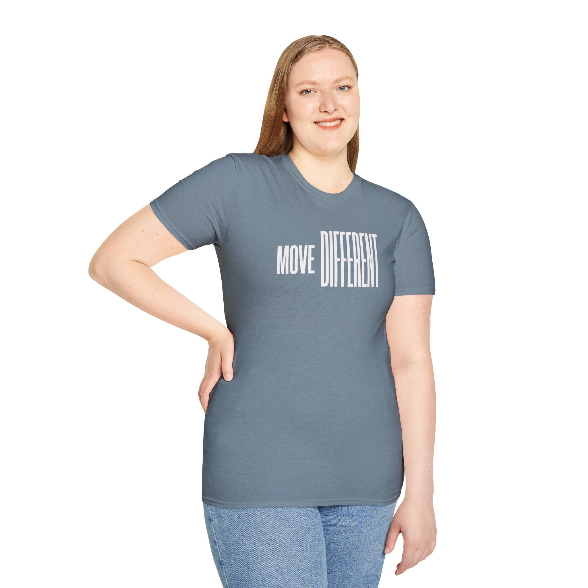 Move Different T-Shirt — Minimalist Motivational Graphic Tee