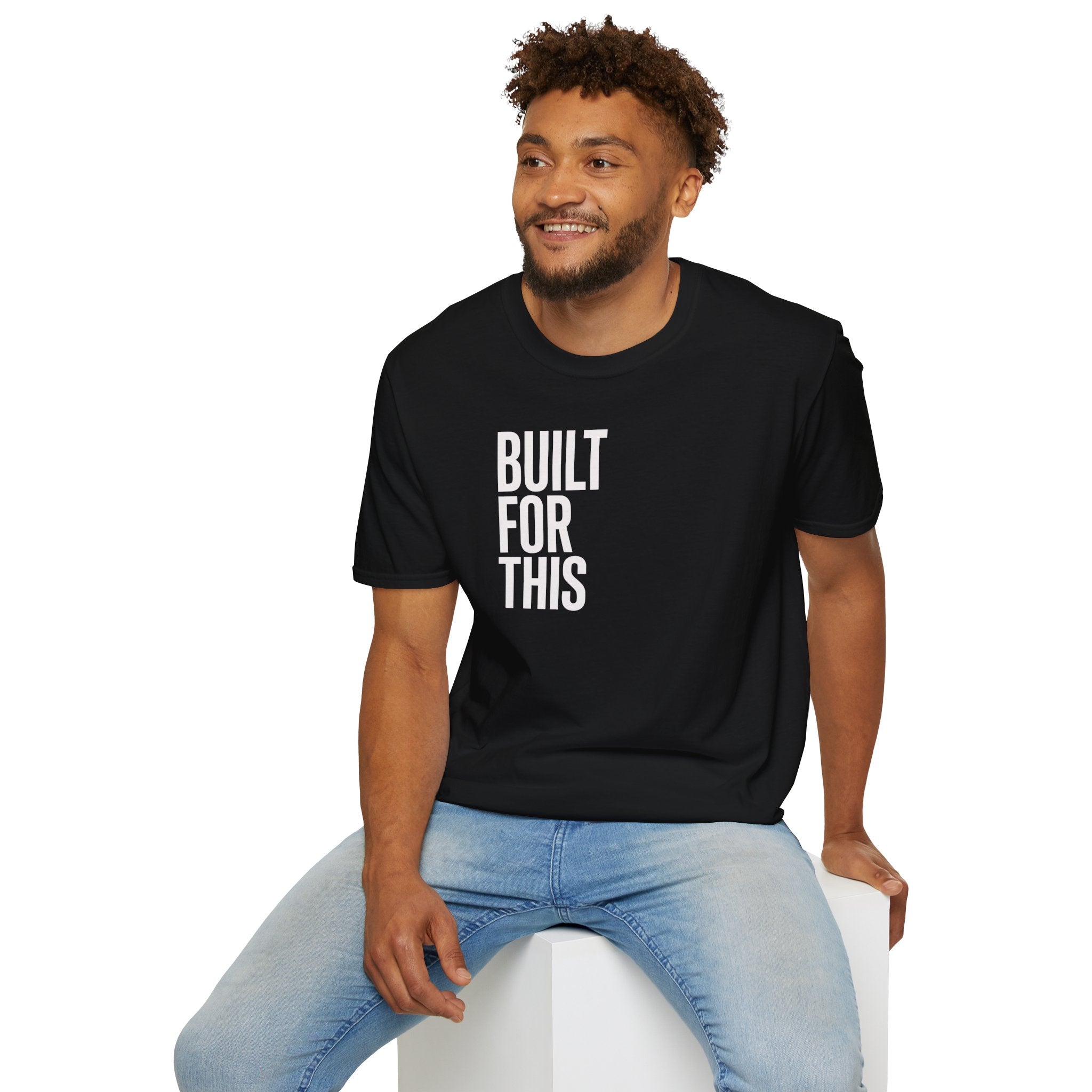 Built For This T‑Shirt — Motivational Vertical Text Tee