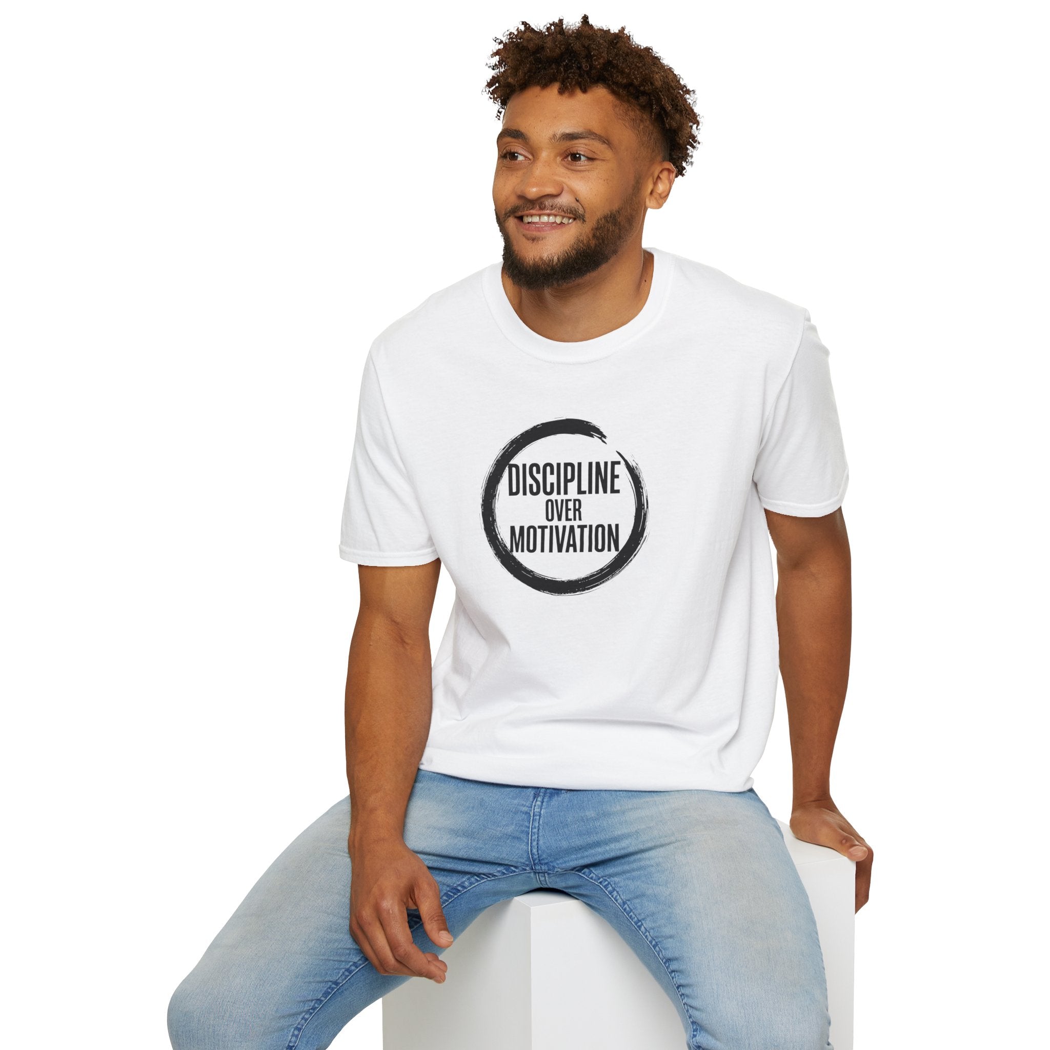 Discipline Over Motivation T-Shirt — Minimal Motivational Fitness Tee