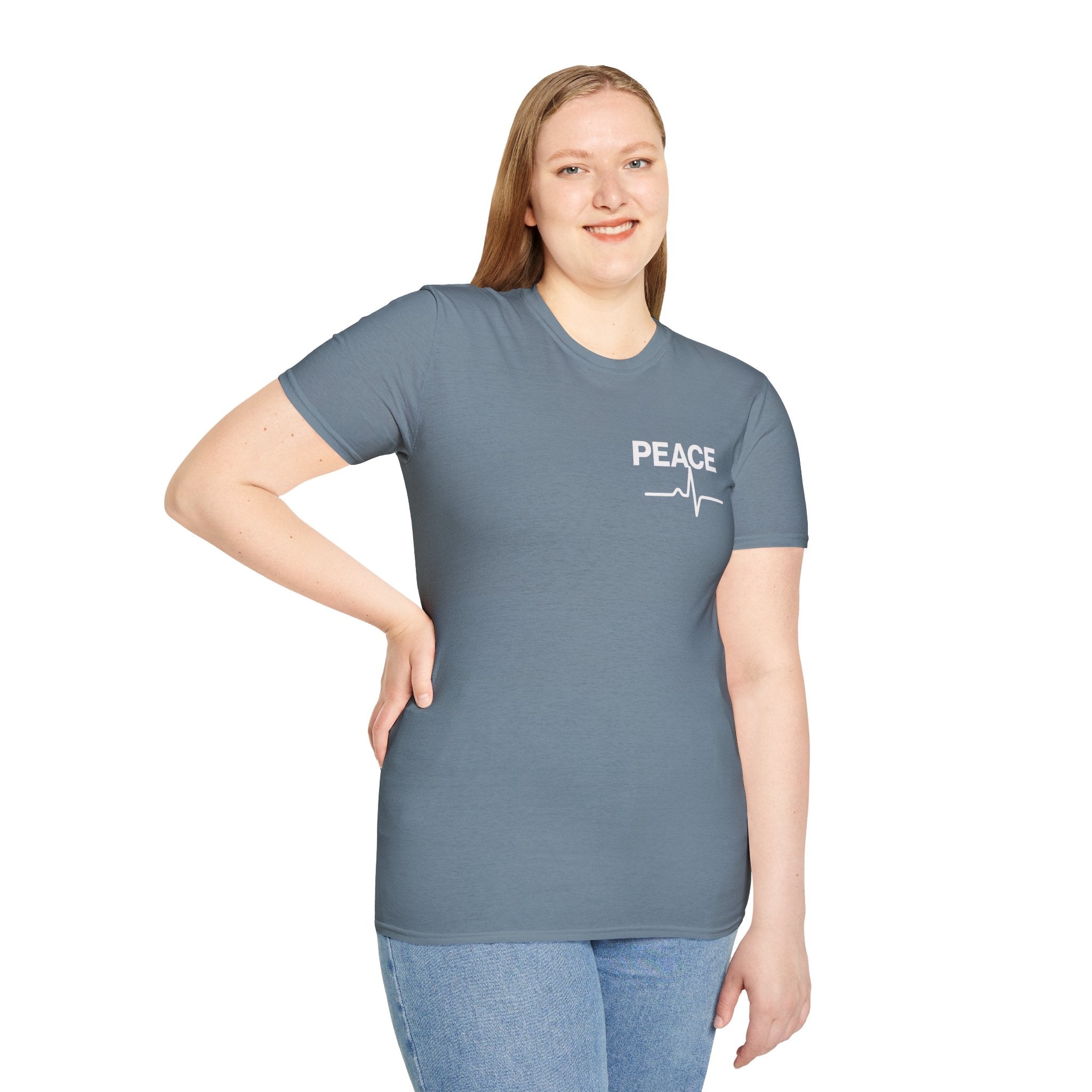 Peace Heartbeat T-Shirt — Minimalist Chest Graphic Tee