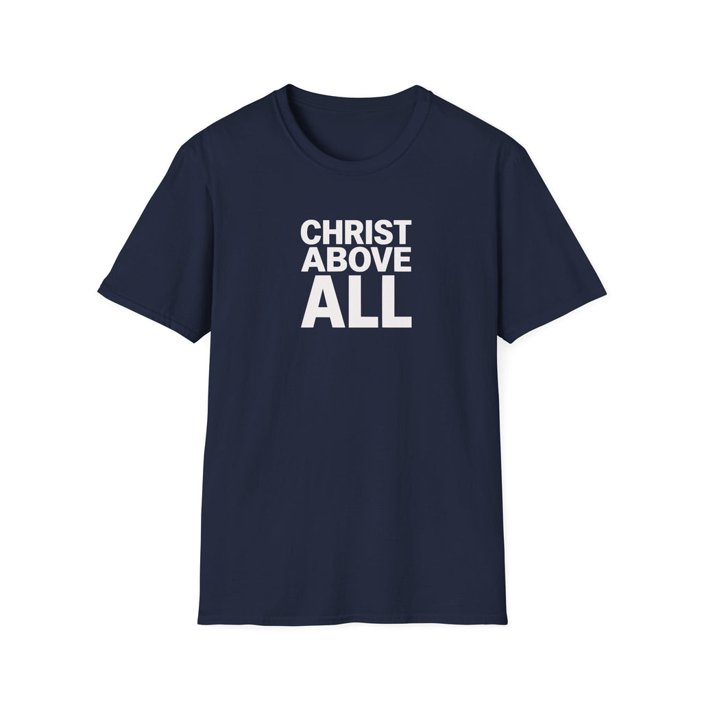 Christian T-Shirt — "Christ Above All" Minimal Faith Tee