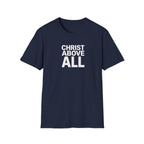 Christian T-Shirt — "Christ Above All" Minimal Faith Tee