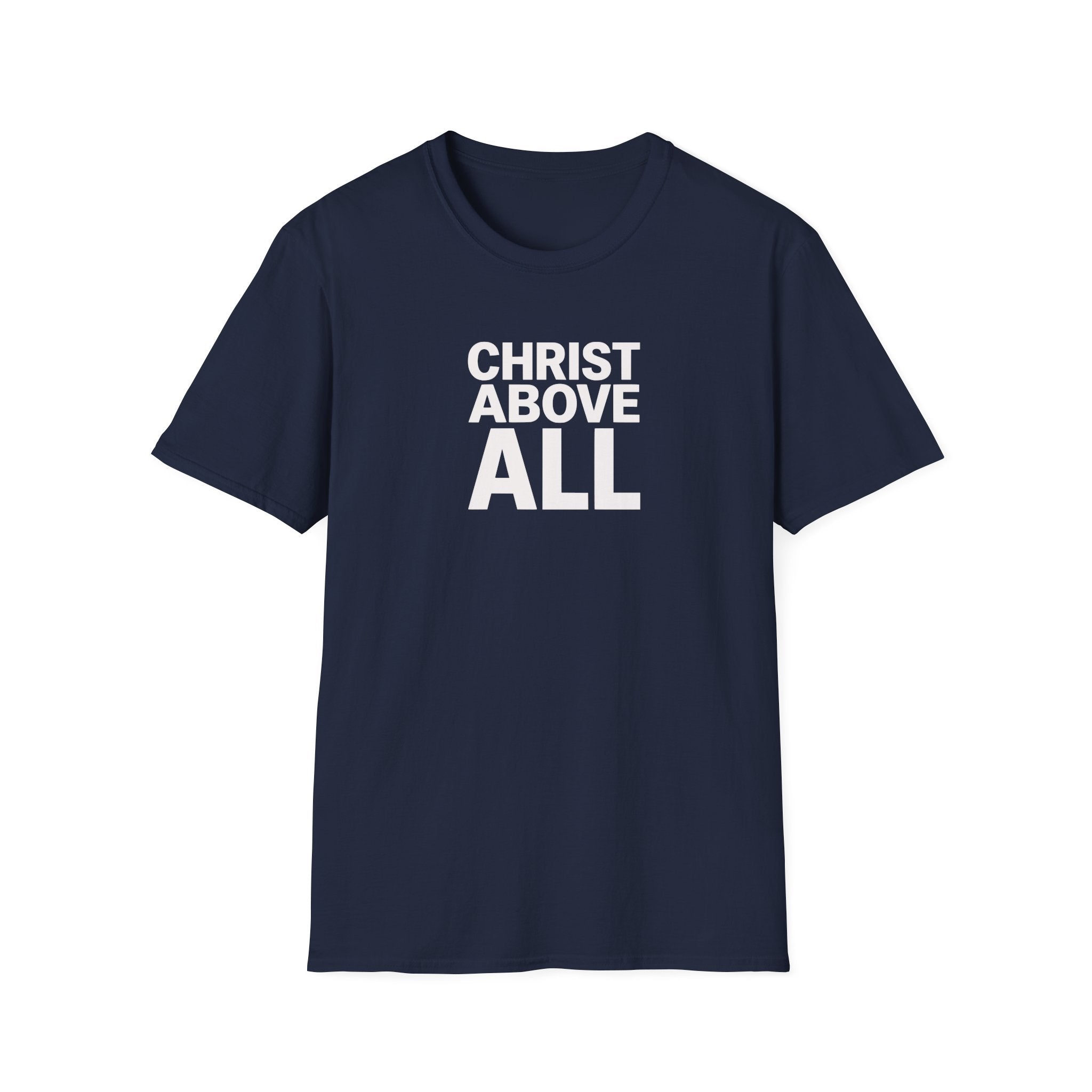 Christian T-Shirt — "Christ Above All" Minimal Faith Tee