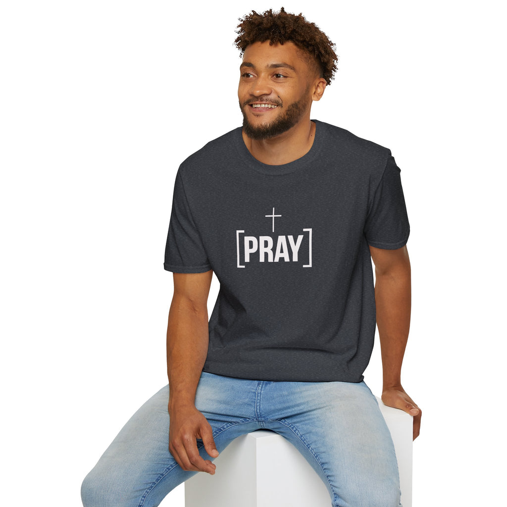 Pray Cross T-Shirt — Minimal Christian Faith Tee