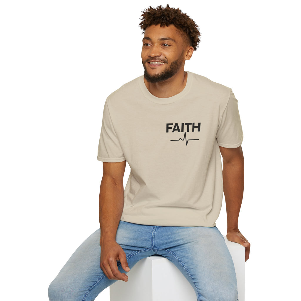 Faith Heartbeat T-Shirt — Faith ECG Minimalist Christian Tee