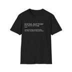 Social Battery Definition T-Shirt — Introvert Humor Tee