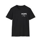 Hope T-Shirt with Heartbeat EKG Design - Inspirational Casual Tee