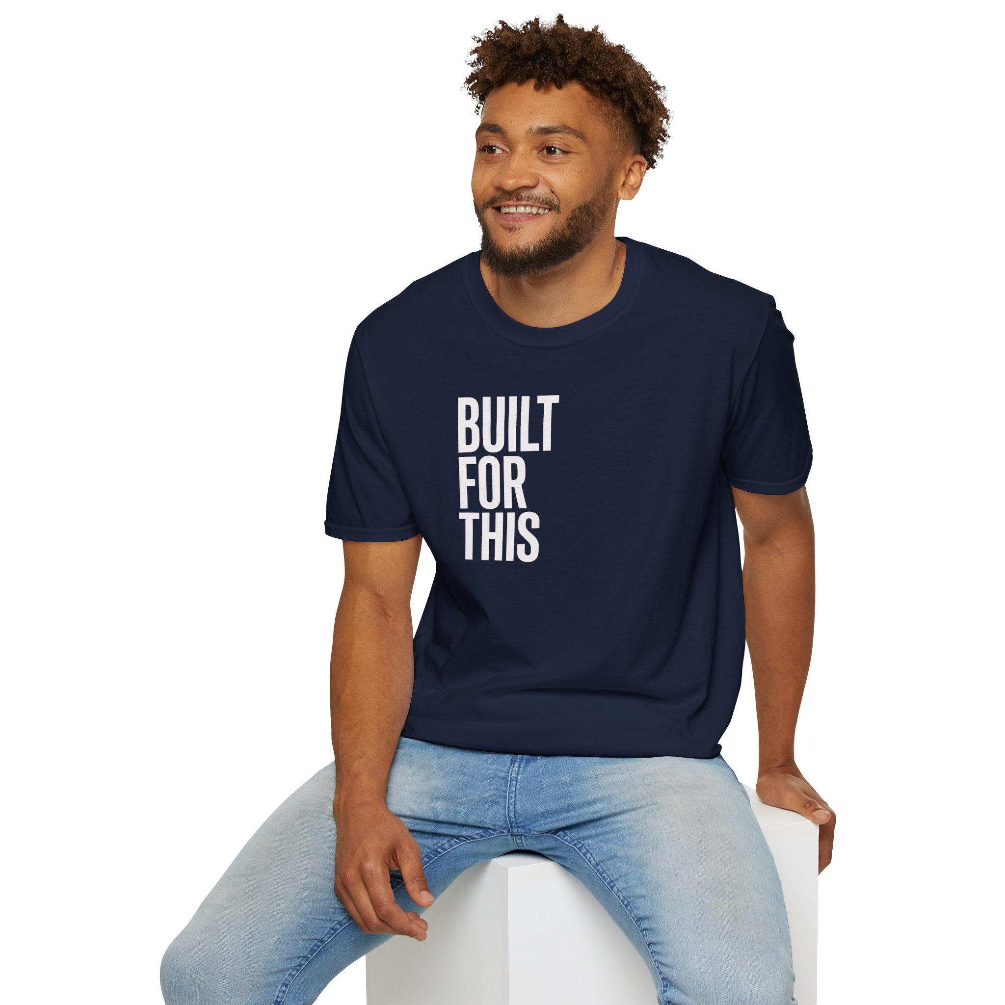 Built For This T‑Shirt — Motivational Vertical Text Tee