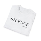 Silence Tee – Minimalist "Silence: be quiet" Graphic T-Shirt