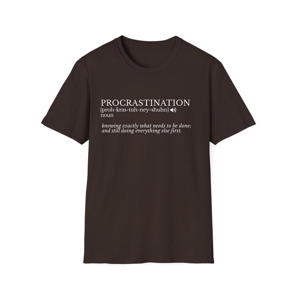Procrastination Definition T-Shirt – Funny Dictionary Shirt for Students & Work