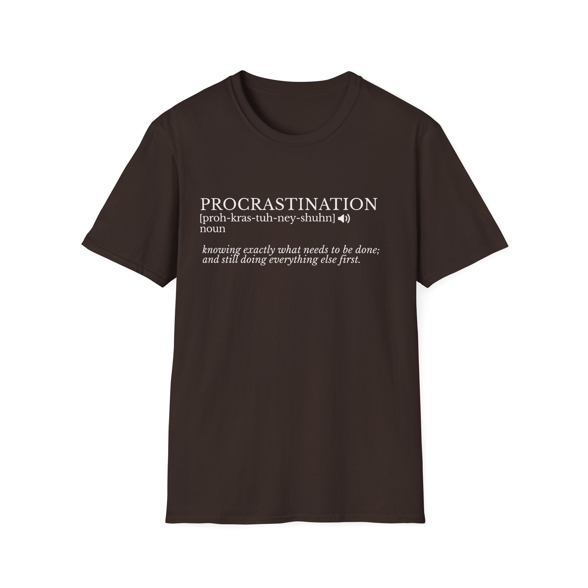 Procrastination Definition T-Shirt – Funny Dictionary Shirt for Students & Work