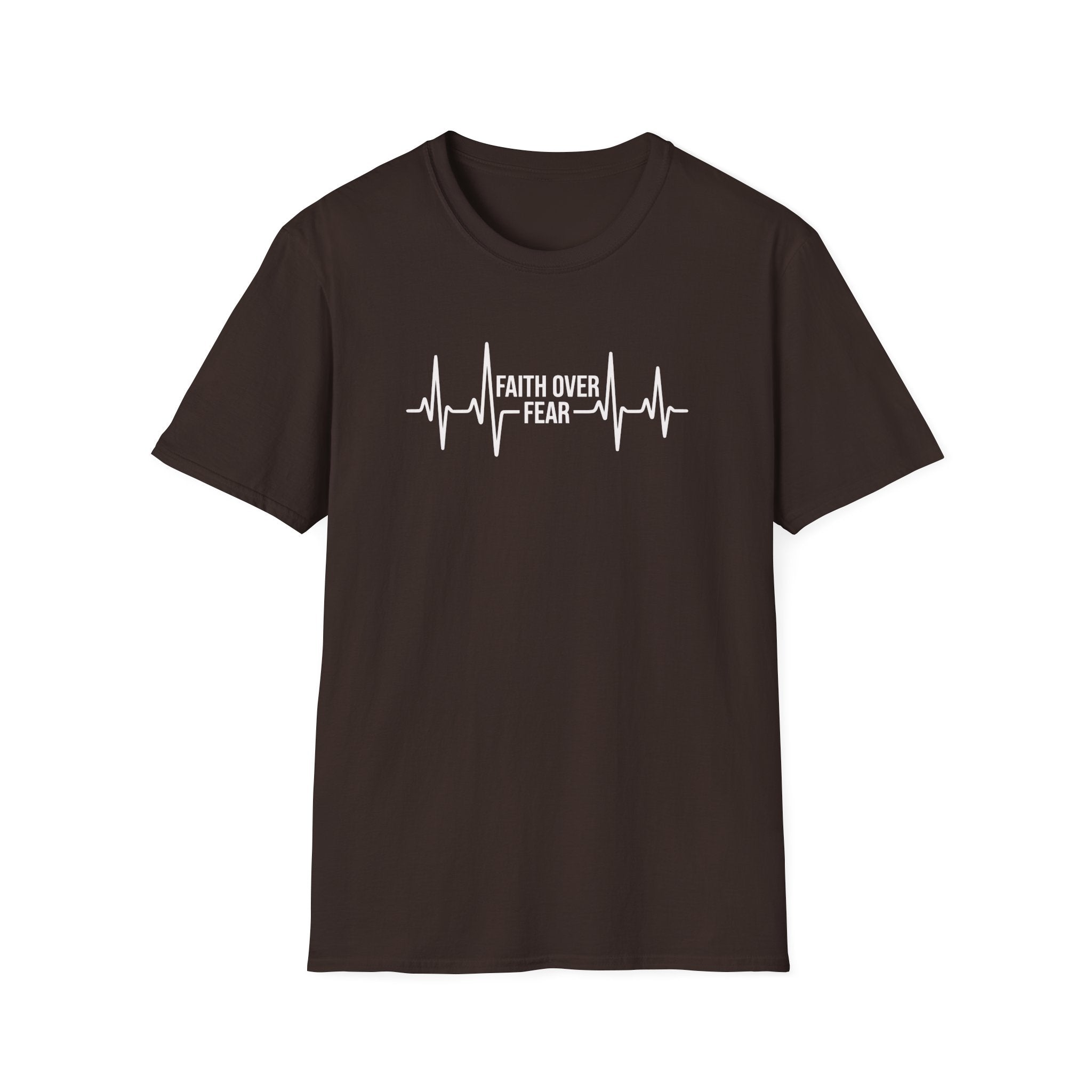 Faith Over Fear T-Shirt — Heartbeat EKG Inspirational Christian Tee