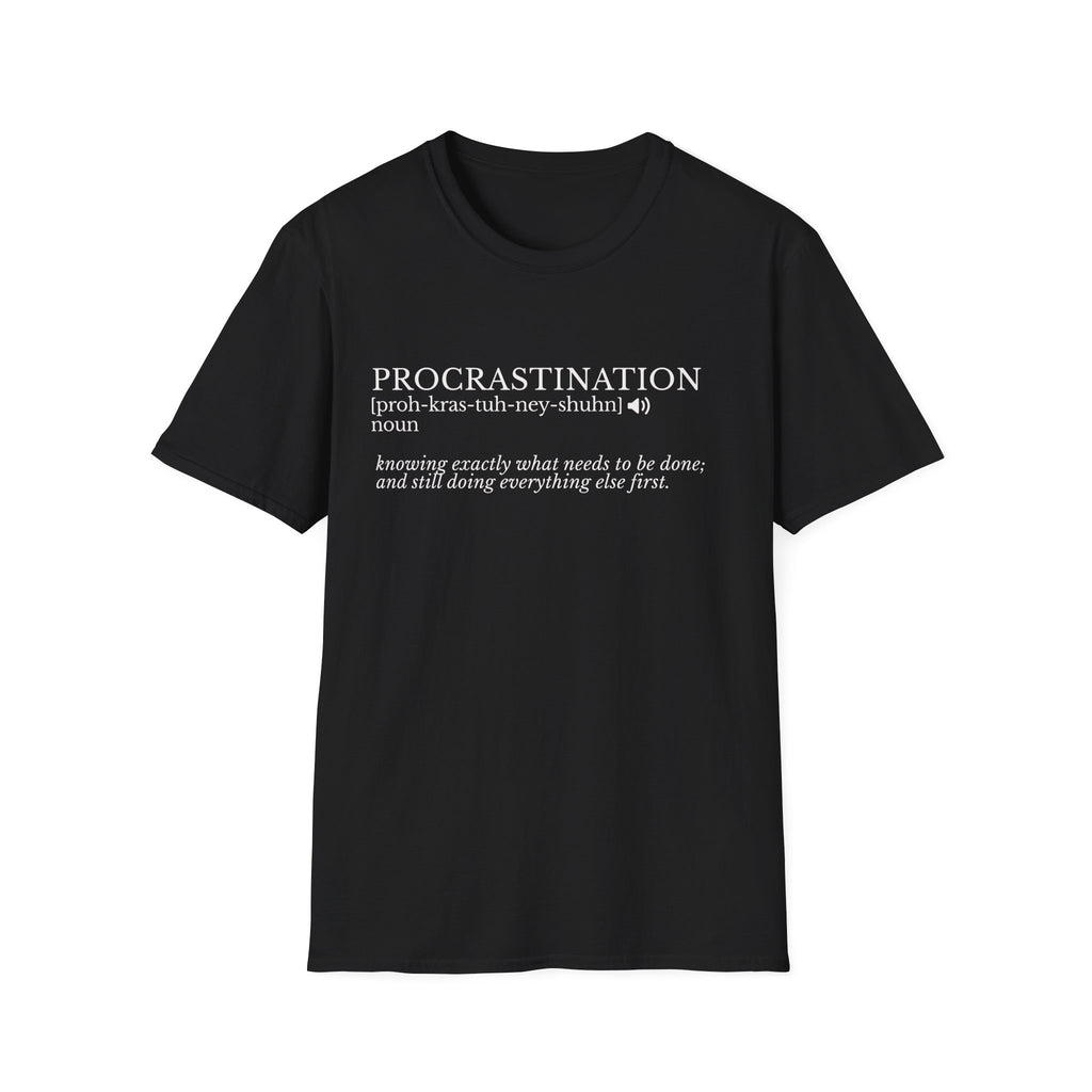 Procrastination Definition T-Shirt – Funny Dictionary Shirt for Students & Work