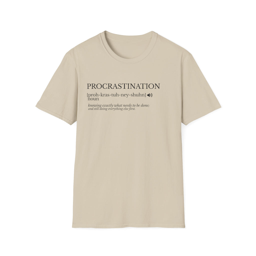 Procrastination Definition T-Shirt – Funny Dictionary Shirt for Students & Work