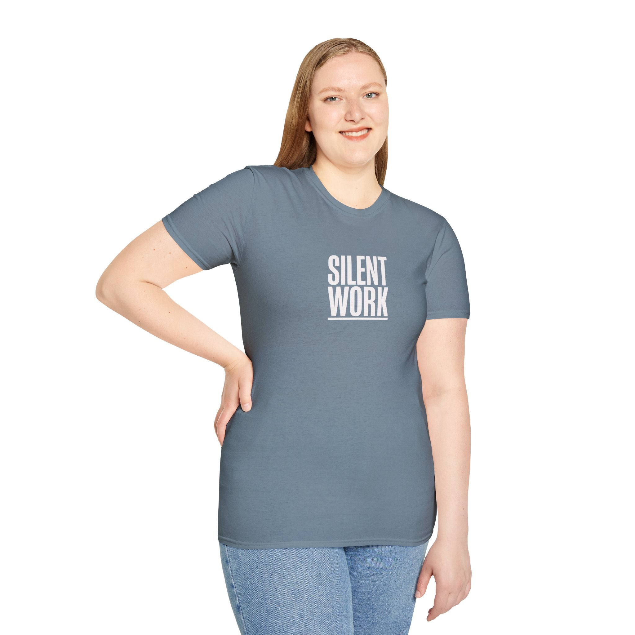 T-Shirt — "Silent Work" Minimalist Motivational Tee