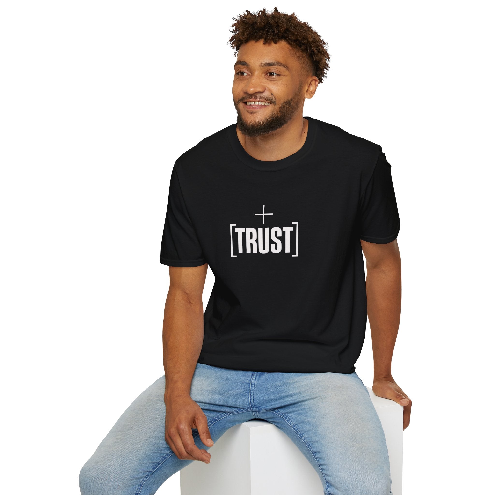 Trust Minimalist T‑Shirt — Simple Cross & [TRUST] Graphic