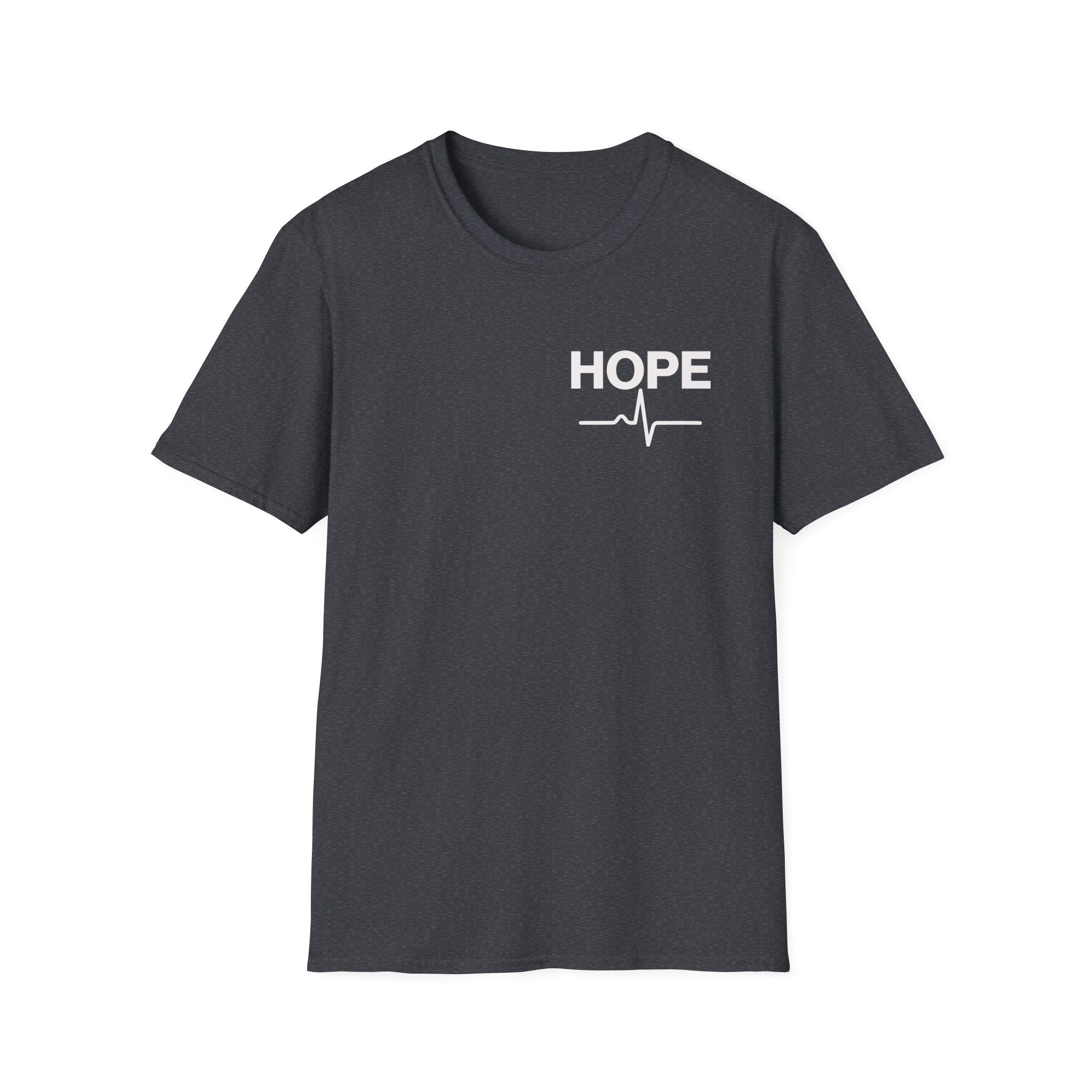 Hope T-Shirt with Heartbeat EKG Design - Inspirational Casual Tee